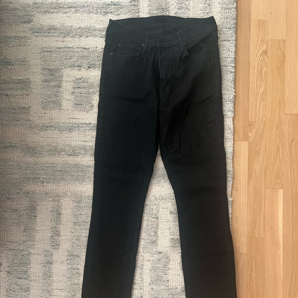 MOTHER Black Mid Rise Dazzler Ankle Pants